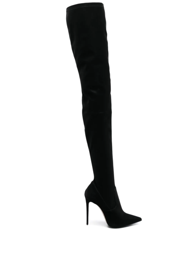 Shop Le Silla Eva Thigh-high Boots In Black