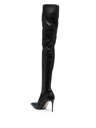 Shop Le Silla Eva Thigh-high Leather Boots In Black