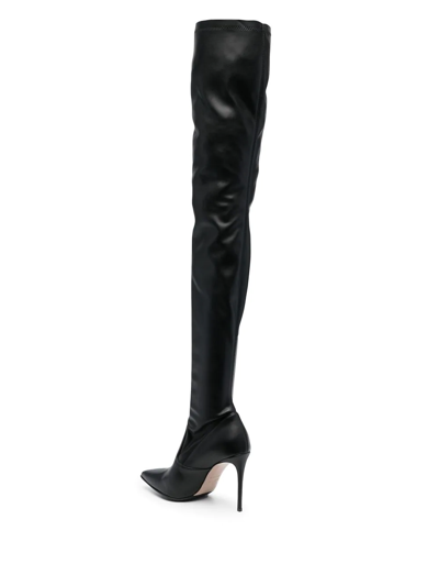 Le Silla Eva Thigh-high Leather Boots In Black