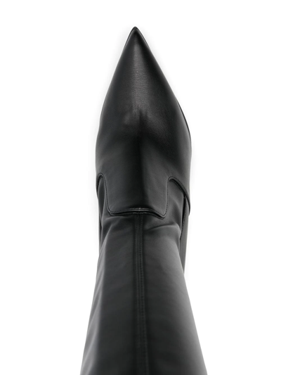 Shop Le Silla Eva Thigh-high Leather Boots In Black