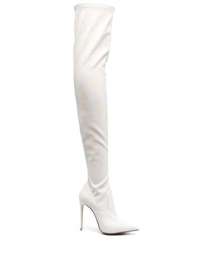 Shop Le Silla Eva 115mm Thigh-high Boots In White