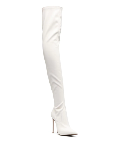 Shop Le Silla Eva 115mm Thigh-high Boots In White