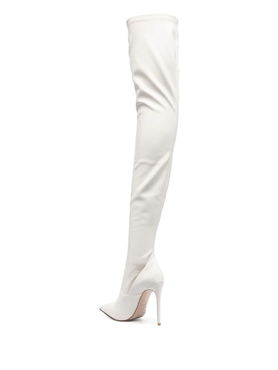 Le Silla Eva 120mm Thigh-high Leather Boots In White