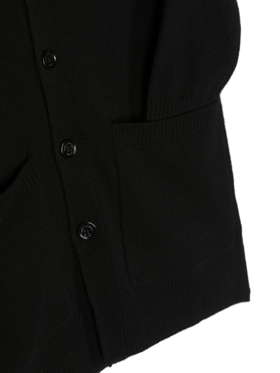 Shop Paolo Pecora Embroidered-logo V-neck Cardigan In Black