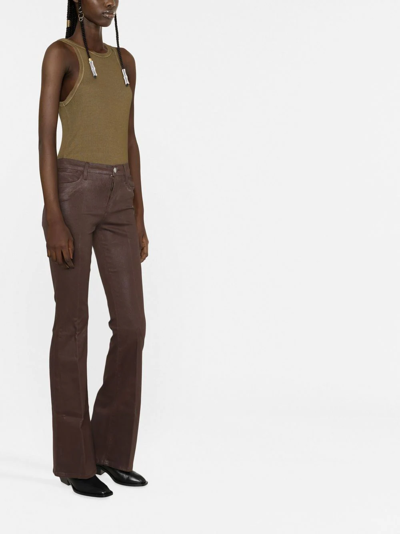 Frame Flared Low-rise Jeans In Brown