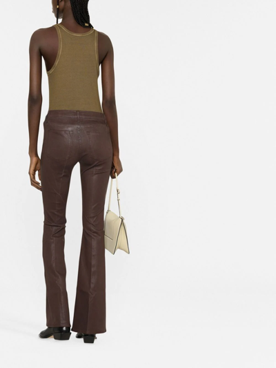 Frame Flared Low-rise Jeans In Brown