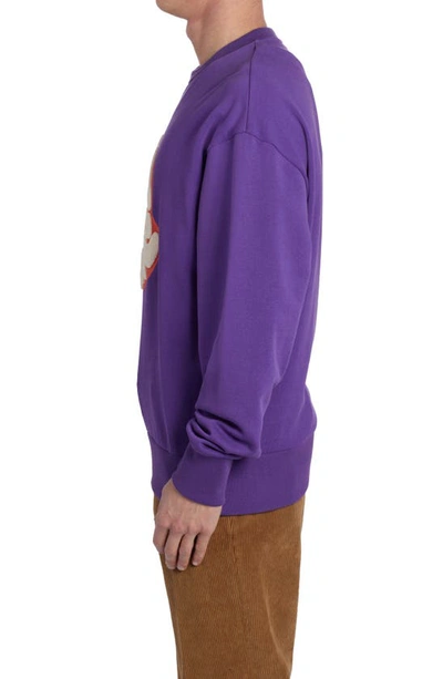 Shop Moncler Logo Graphic Sweatshirt In Purple
