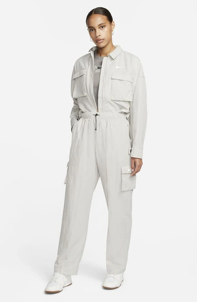 Shop Nike Sportswear Essential Cargo Pants In Light Iron Ore/ White