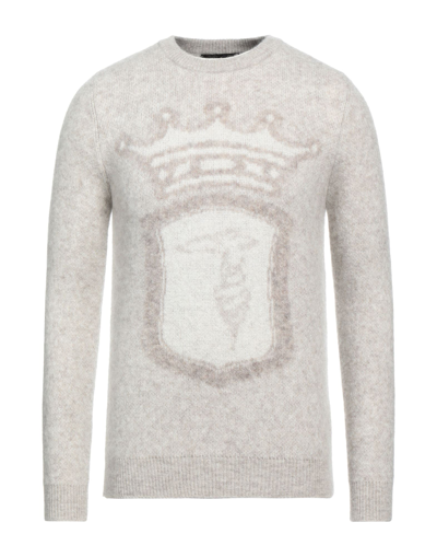 Shop Trussardi Man Sweater Light Grey Size M Polyamide, Mohair Wool, Virgin Wool, Elastane