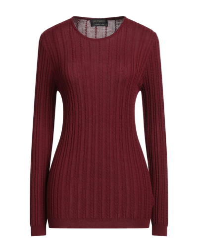 Shop Trussardi Woman Sweater Burgundy Size L Acrylic, Wool In Red