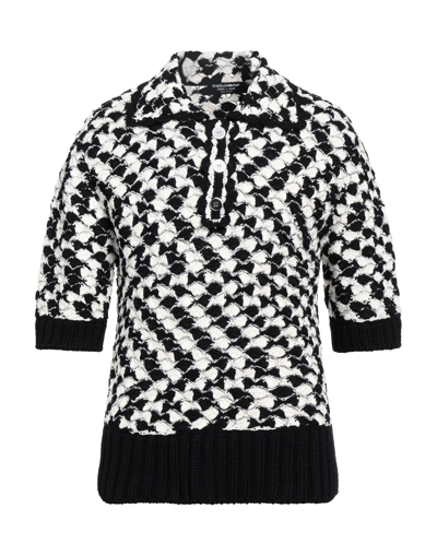 Shop Dolce & Gabbana Man Sweater Black Size 38 Cotton, Metallized Polyamide, Polyamide