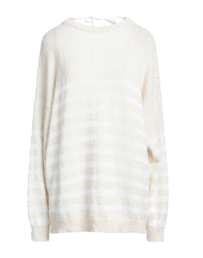 Shop Solotre Woman Sweater Beige Size Onesize Cotton