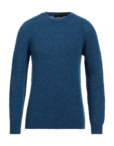 Shop Diktat Man Sweater Blue Size Xl Alpaca Wool, Polyamide, Viscose, Elastane