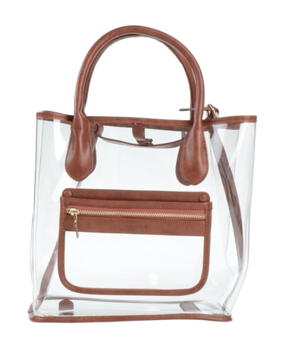 Shop Iconique Woman Handbag Brown Size - Polyurethane, Thermoplastic Polyurethane