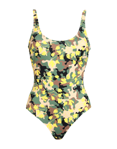 Shop Vacanze Italiane Woman One-piece Swimsuit Military Green Size 10 Polyamide, Elastane