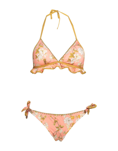 Shop Vacanze Italiane Woman Bikini Salmon Pink Size 12 Polyamide, Elastane