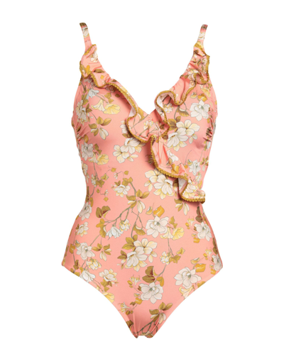 Shop Vacanze Italiane Woman One-piece Swimsuit Salmon Pink Size 14 Polyamide, Elastane