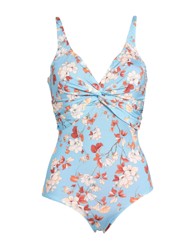 Shop Vacanze Italiane Woman One-piece Swimsuit Azure Size 10 Polyamide, Elastane In Blue