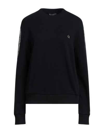 Shop Philipp Plein Woman Sweatshirt Black Size Xl Cotton, Polyester, Stone