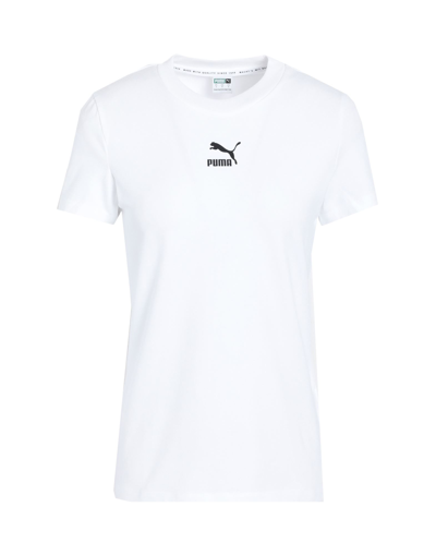 Shop Puma Classics Slim Tee Woman T-shirt White Size S Cotton, Elastane