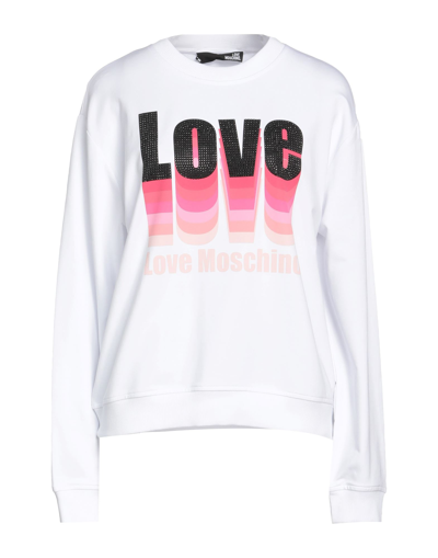 Shop Love Moschino Woman Sweatshirt White Size 4 Cotton, Elastane
