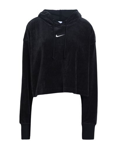 Shop Nike Sportswear Women's Velour Pullover Hoodie Woman Sweatshirt Black Size L Cotton, Polyester,