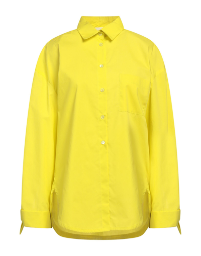 Shop Solotre Woman Shirt Yellow Size 6 Cotton