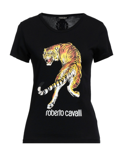 Shop Roberto Cavalli Woman T-shirt Black Size M Cotton