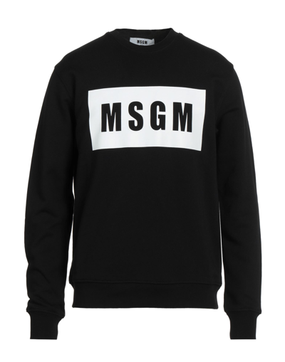 Msgm Logo-print Cotton Sweatshirt In Black