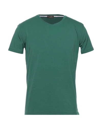 Shop Florence Cashmere Man T-shirt Emerald Green Size 42 Cotton