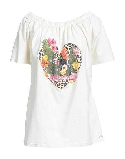 Shop Ean 13 Woman T-shirt Ivory Size 12 Cotton, Elastane In White