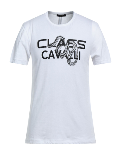 Shop Cavalli Class T-shirts In White