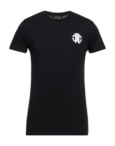 Shop Roberto Cavalli Man T-shirt Black Size L Cotton