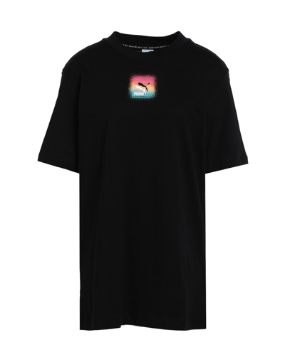 Shop Puma Brand Love Relaxed Tee Woman T-shirt Black Size M Cotton