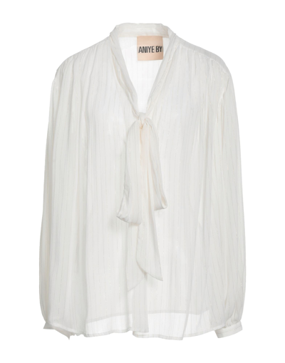 Shop Aniye By Woman Top White Size 8 Polyester, Metallic Fiber