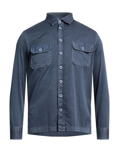 Shop Bastoncino Denim Shirts In Slate Blue