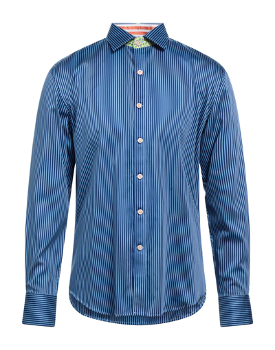 Shop Robert Graham Man Shirt Blue Size L Cotton