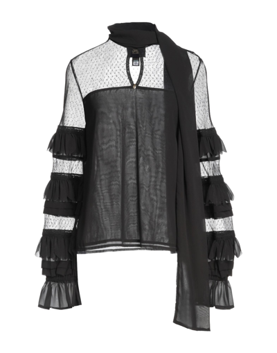 Shop Cavalli Class Woman Top Black Size 10 Polyamide, Polyester