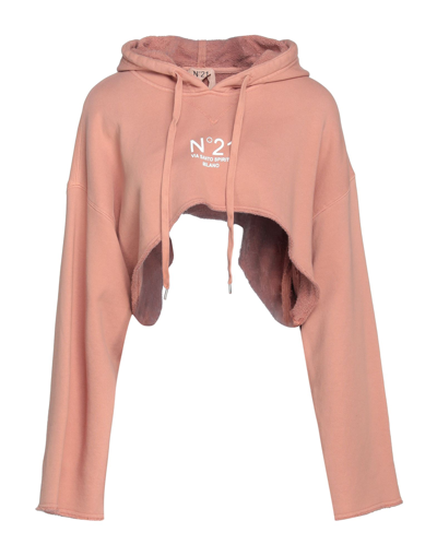 Shop Ndegree21 Woman Sweatshirt Light Brown Size L Cotton In Beige