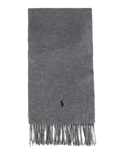 Shop Polo Ralph Lauren Man Scarf Grey Size - Recycled Wool, Wool
