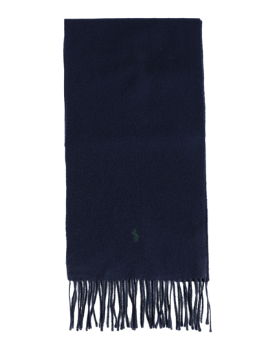 Shop Polo Ralph Lauren Man Scarf Midnight Blue Size - Recycled Wool, Wool