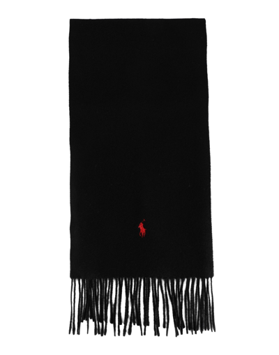 Shop Polo Ralph Lauren Man Scarf Black Size - Recycled Wool, Wool