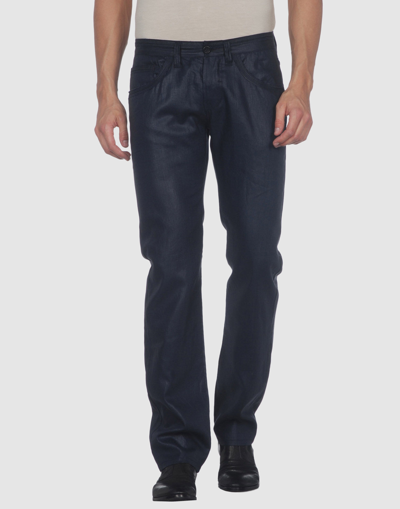 Shop Ermanno Scervino Man Pants Blue Size 42 Linen