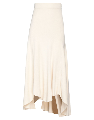 Shop Jil Sander Woman Maxi Skirt Beige Size 4 Cotton