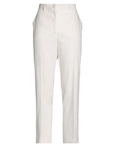 Shop Dolce & Gabbana Woman Pants Ivory Size 8 Virgin Wool, Silk, Elastane In White