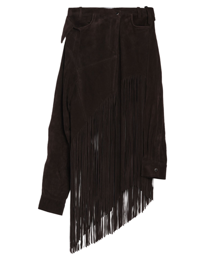 Shop Alexander Wang Woman Maxi Skirt Dark Brown Size 2 Calfskin