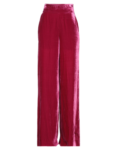 Shop Dundas Woman Pants Garnet Size 6 Viscose, Silk In Red