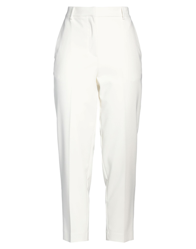 Shop Solotre Woman Pants White Size 4 Polyester, Elastane