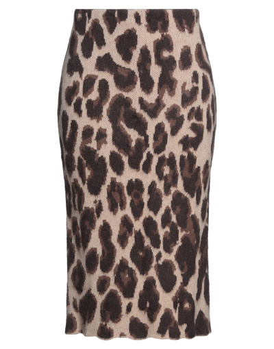 Shop Anna Molinari Woman Midi Skirt Beige Size 6 Virgin Wool, Acrylic, Polyamide, Mohair Wool
