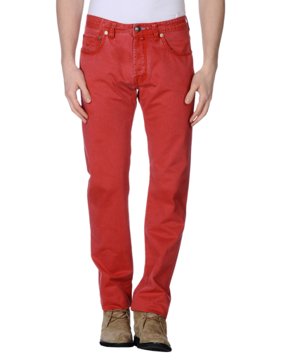 Shop Jacob Cohёn Man Jeans Red Size 34 Cotton